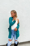 The Lola Knit Cardigan in Teal
