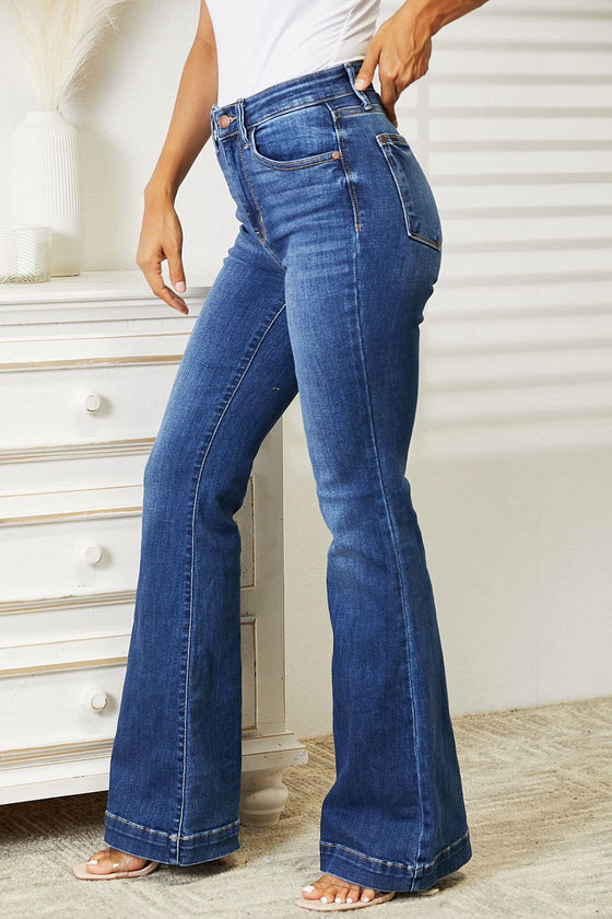 The Flirty Wide Hem Flare High Waisted Judy Blue Jeans