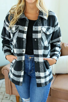  The Norah Plaid Shacket in Black