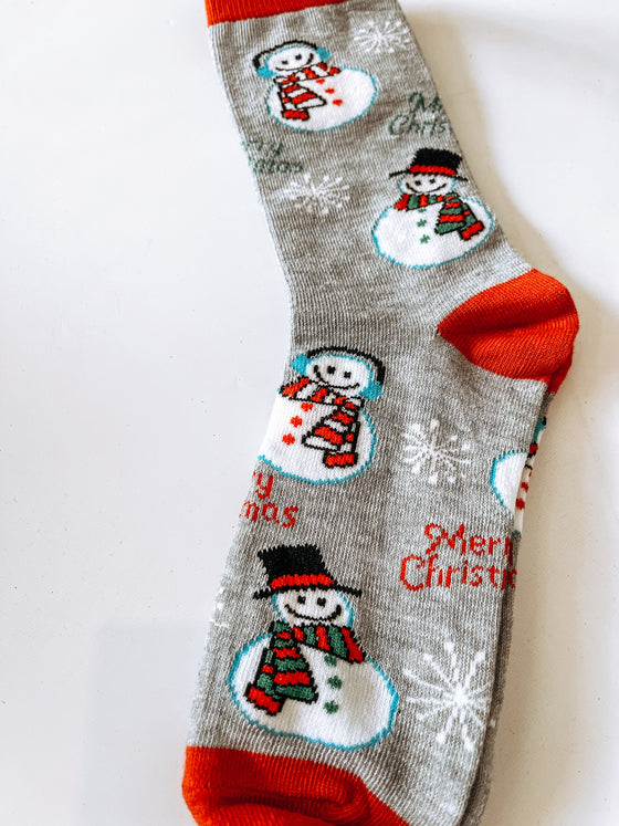 Merry Snowmen Socks