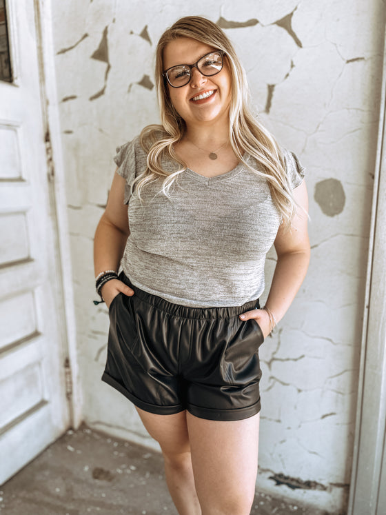The Tammi Two-Tone Top in Grey