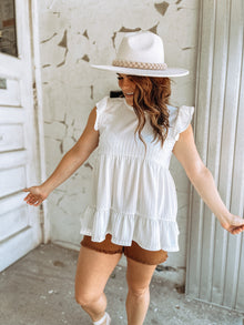  Indie's Babydoll Tiered Top in Ivory