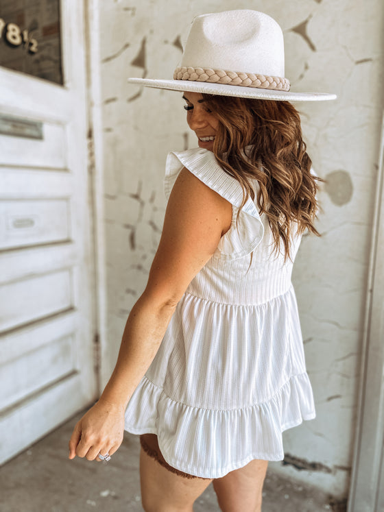 Indie's Babydoll Tiered Top in Ivory
