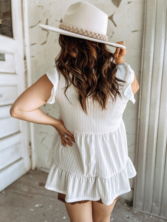 Indie's Babydoll Tiered Top in Ivory