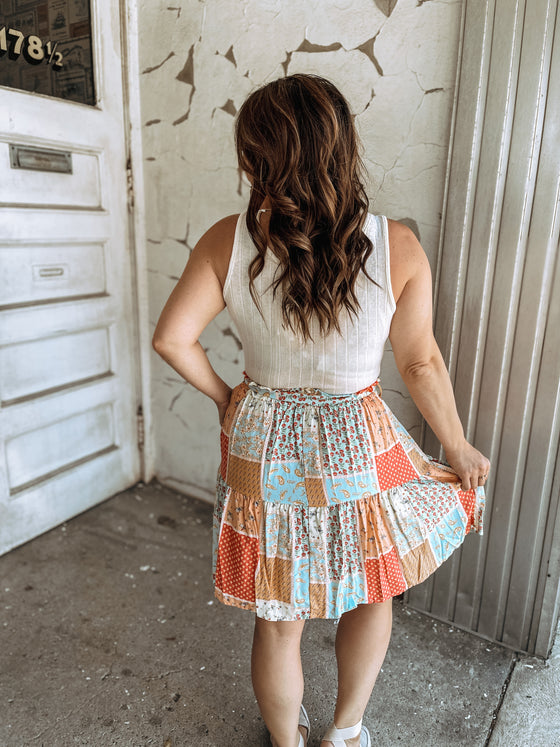 The Paley Patchwork Floral Dress