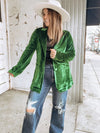 The Nyx Velvet Blazer in Emerald