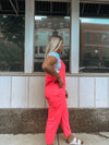 The Becky Baggy Jumpsuit in Neon Pink
