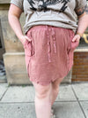 The Rustic Edge Skirt in Berry