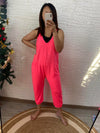 The Becky Baggy Jumpsuit in Neon Pink