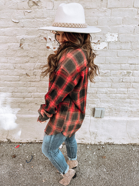 The Tahoe Plaid Flannel in Red Fade