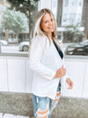 The Lydia Loose Fit Blazer Blouse in White