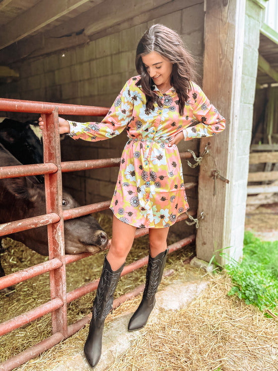 The Concho Grooves Satin Dress