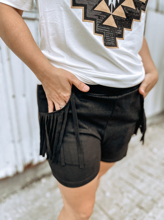 The San Angelo Suede Shorts