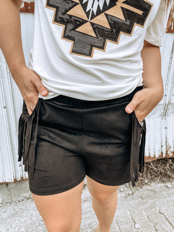 The San Angelo Suede Shorts