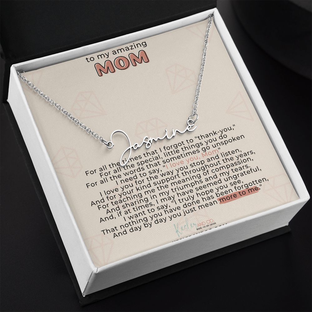 Mom clearance script necklace