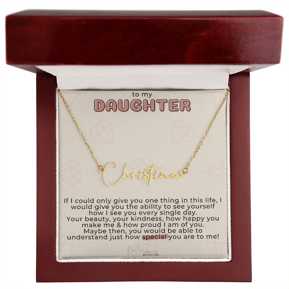 Script Name Necklace - Daughter