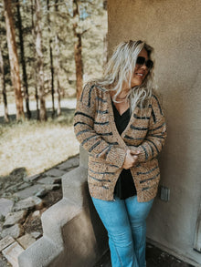  PREORDER The Striped Miley Dot Cardigan in Camel