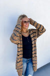 PREORDER The Striped Miley Dot Cardigan in Camel