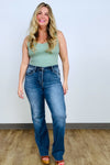 Haylie's High-Waisted Hidden Button Fly Judy Blue Straight Jeans