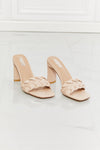 MMShoes Top of the World Braided Block Heel Sandals in Beige