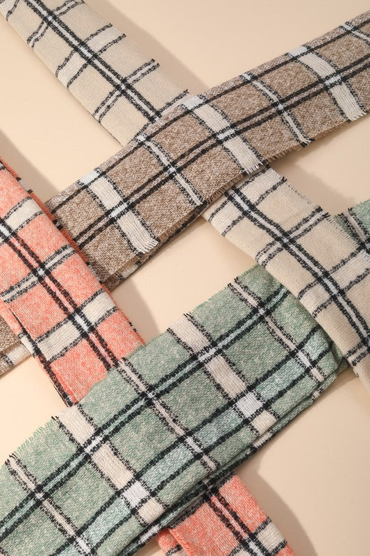 The Pacifica Plaid Scarf in Sage