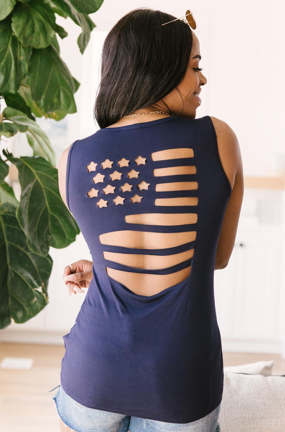 Flash of Freedom Open Back Tank