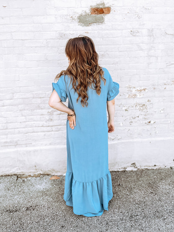 The Blaide Blue Midi Dress