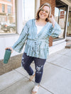 The Sage Shibori Kimono Top