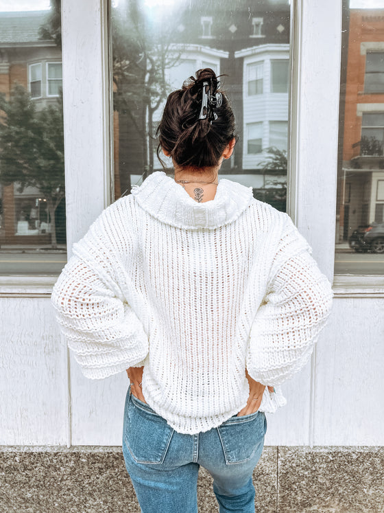 The Snuggle Me Sweater in White