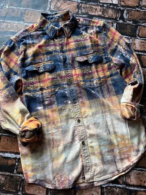 Fall Vibes Distressed Flannel