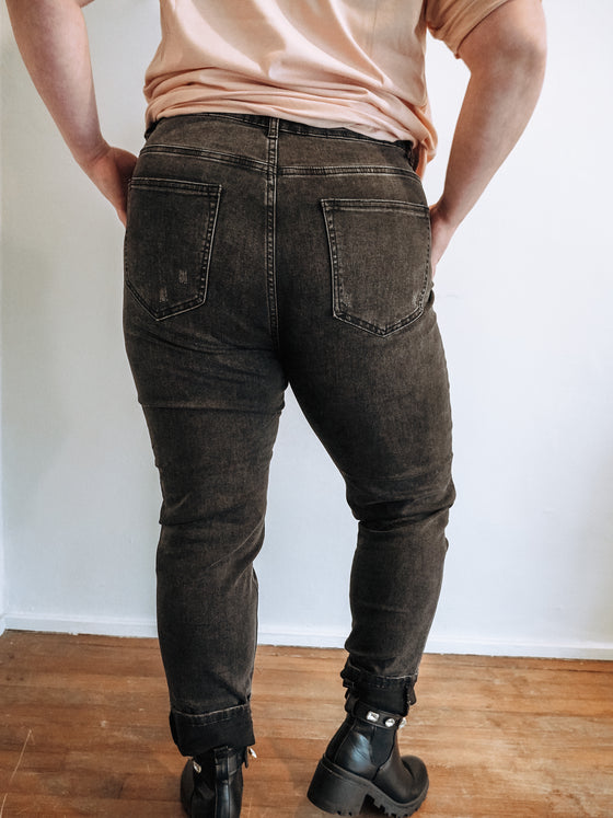 The Grey Grinded Edge Risen Jeans
