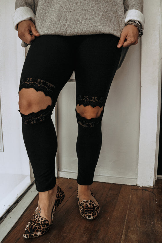 Lisha's Lace Cut Out Leggings