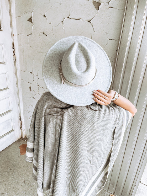 The Wade Wool Wide Brim Hat in Grey