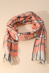 The Pacifica Plaid Scarf in Salmon