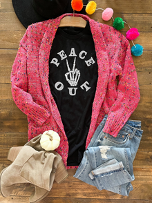  Peace Out Graphic Tee in Black