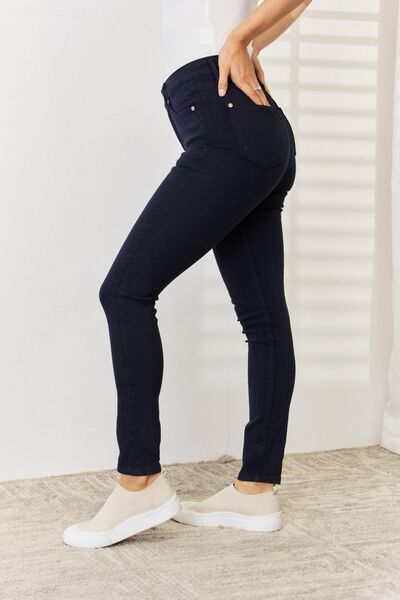 Natalie Navy Garment Dyed Tummy Control Judy Blue Skinny Jeans