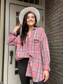  Montana Plaid Shacket in Pink