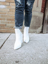 The Walik White Ankle Bootie