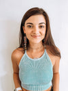 The Waz Washed Cropped Cami in Ice Blue