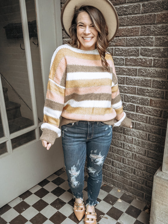 The Sabel Striped Knit Sweater