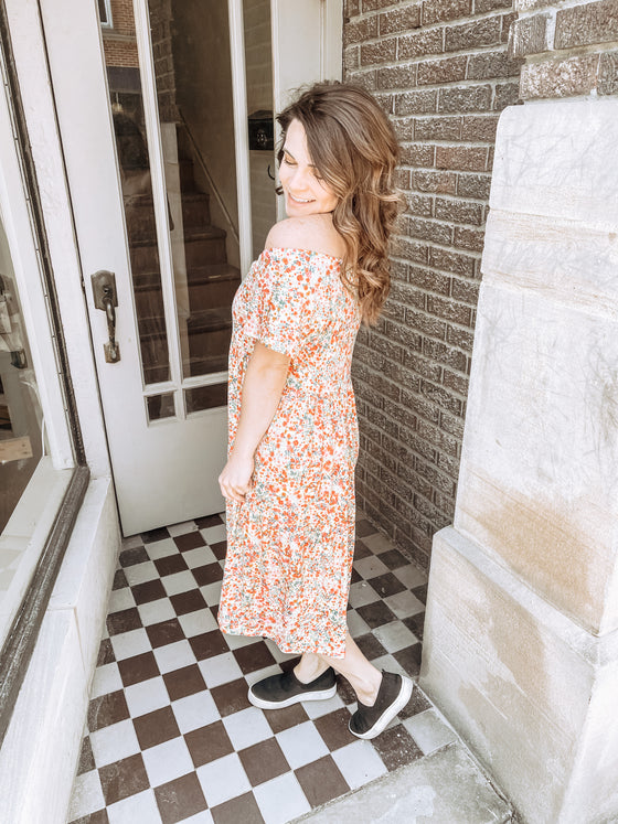 The Amber Floral Dress in White