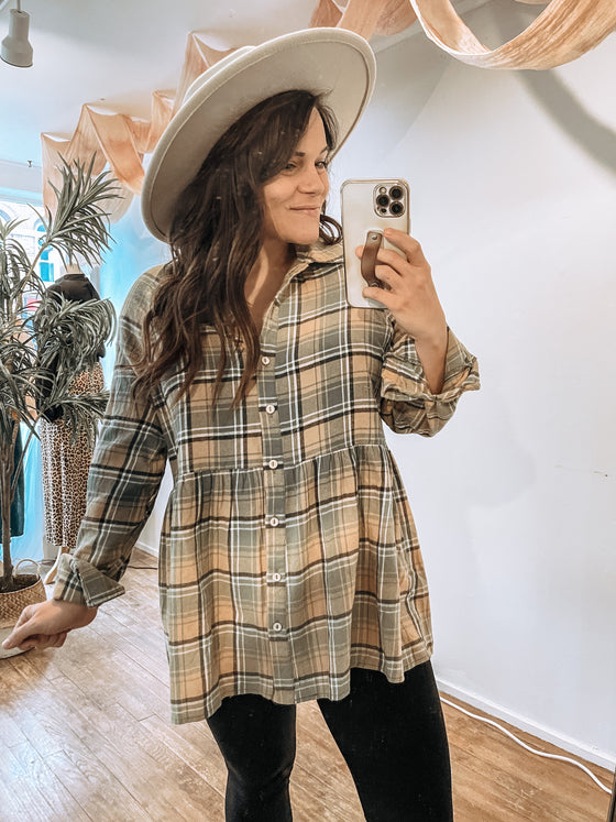 The Faron Baby Doll Flannel Top
