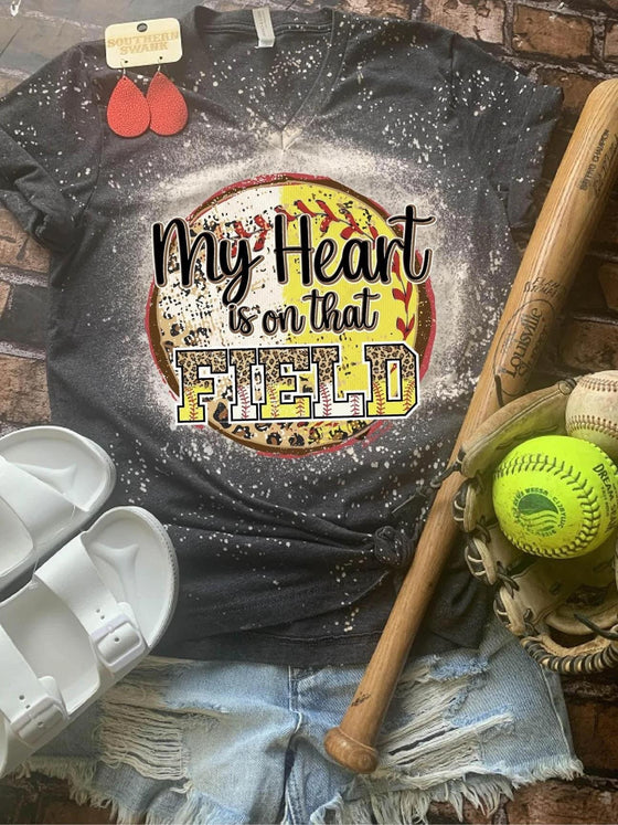 My Heart Is On That Field Baseball/Softball Graphic Tee