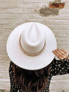 The Brix Belted Fedora Hat in Ivory