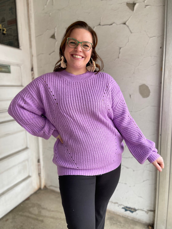 The Kaeron Knit Sweater in Orchid