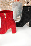 Dripping In Rhinestones Bootie in Red