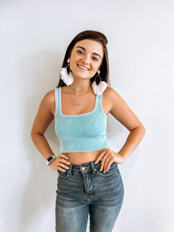 The Cristee Crop Top in Ice Blue