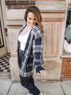 The Panola Plaid Cardigan in Navy
