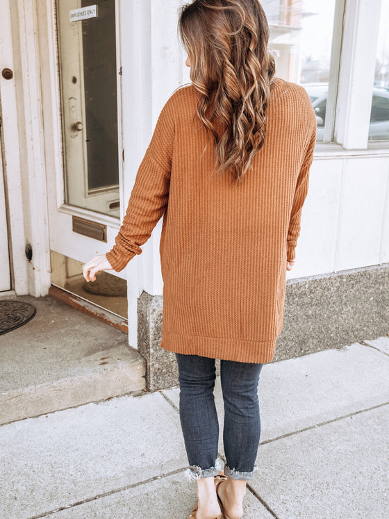 The Taavi Thermal Long Sleeve Top in Deep Camel