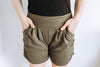 Dark Olive Harem Shorts
